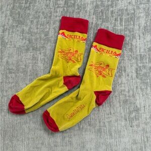 Men's Socks - Red and Yellow